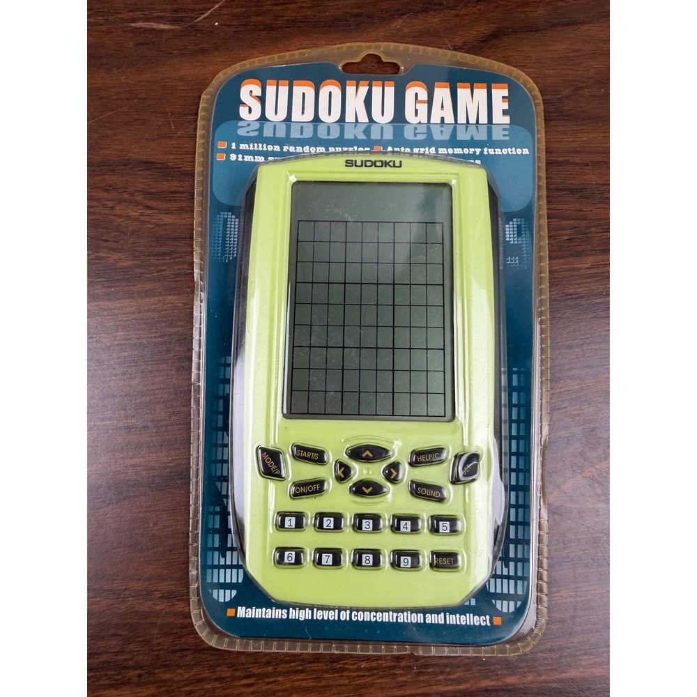 Sudoku Game Handheld Electronic LCD Puzzle Console Lime Green LJ-681 New